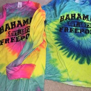 2 tie dye Freeport shirt
